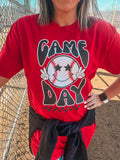 RED GAMEDAY BASEBALL TEE {{PREORDER}}
