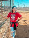 RED GAMEDAY BASEBALL TEE {{PREORDER}}