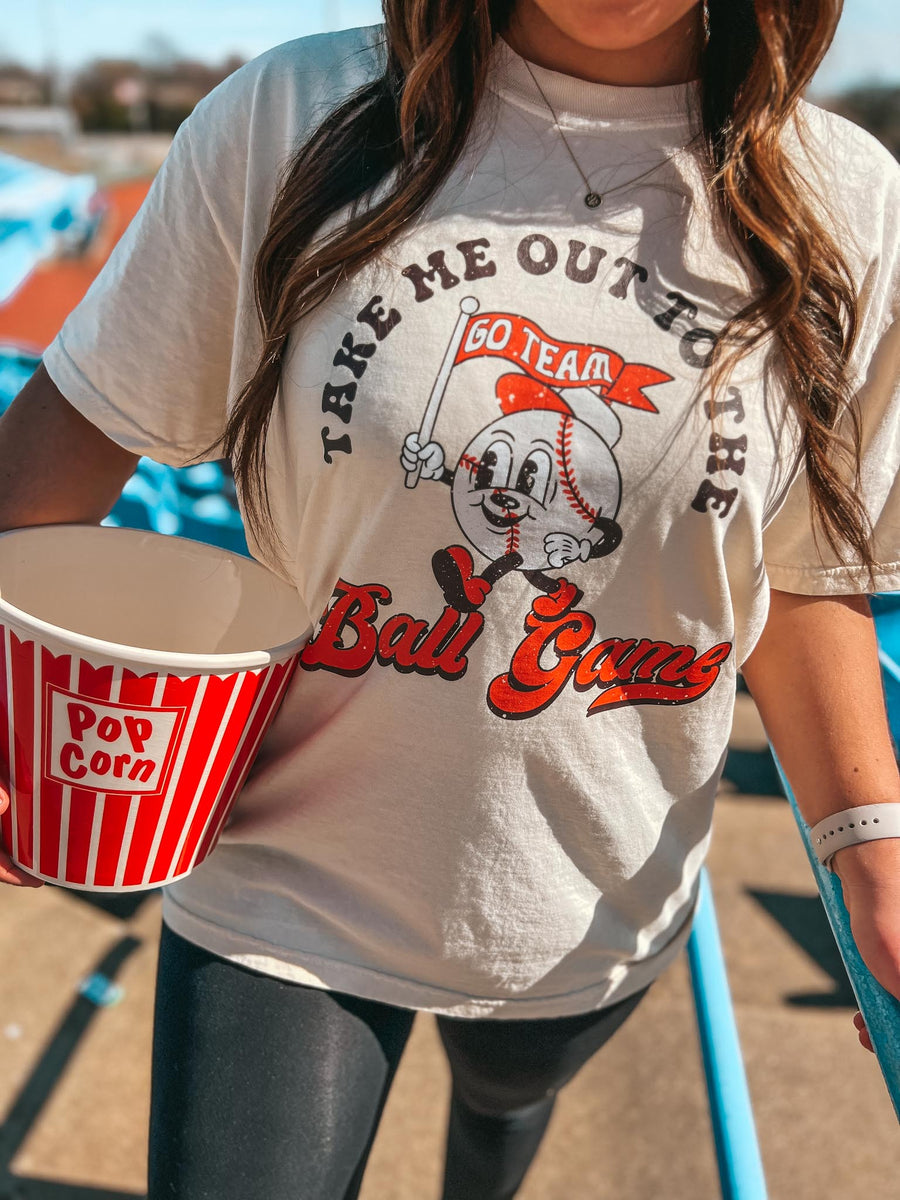 Red Take Me Out To The Ballgame Tee, DU Exclusives