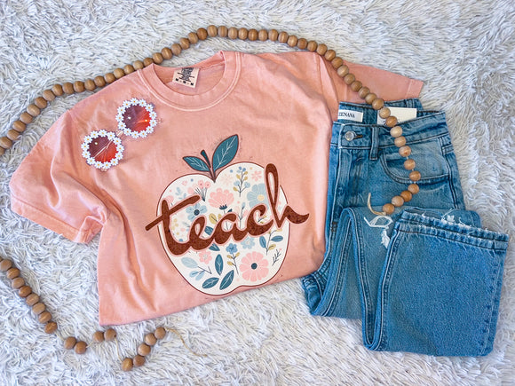 PEACH APPLE TEACH TEE {{PREORDER}}
