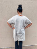 SLEET CRINKLE WASHED COTTON DROP SHOULDER OVERSIZED TOP