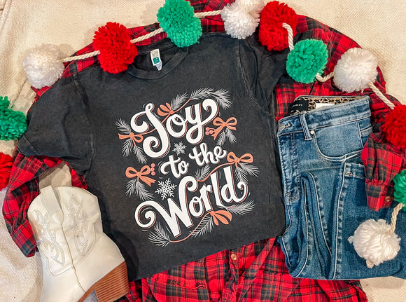 JOY TO THE WOLD ACID WASH TEE