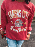 VINTAGE RED KANSAS CITY FOOTBALL SWEATSHIRT {{PREORDER}}