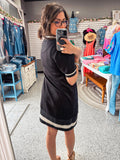 BLACK STRIPE SPORTY DRESS