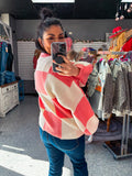 GEORGIA PEACH CHECKERED SWEATER