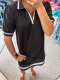 BLACK STRIPE SPORTY DRESS