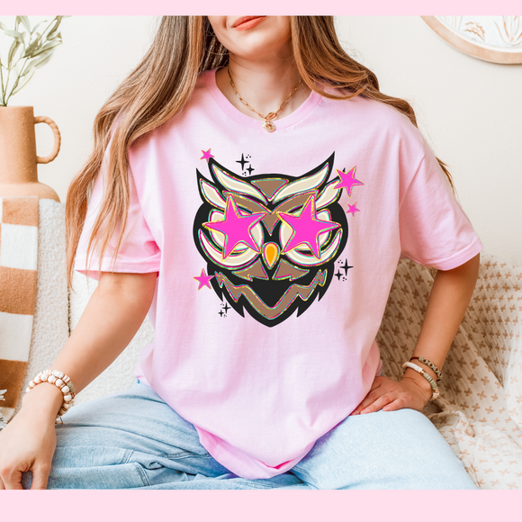 PINK FUN OWLS TEE-LIGHT PINK