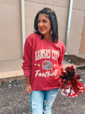 VINTAGE RED KANSAS CITY FOOTBALL SWEATSHIRT {{PREORDER}}