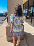 Blue Abstract Pattern Dress