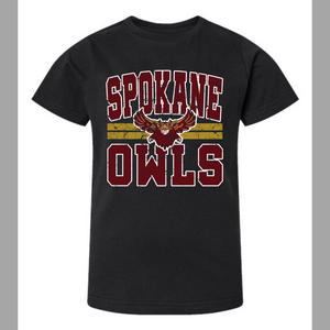 SPOKANE OWLS VARSITY BLOCK TEE-BLACK
