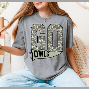 GO OWLS CAMO TEE-SPORT GREY