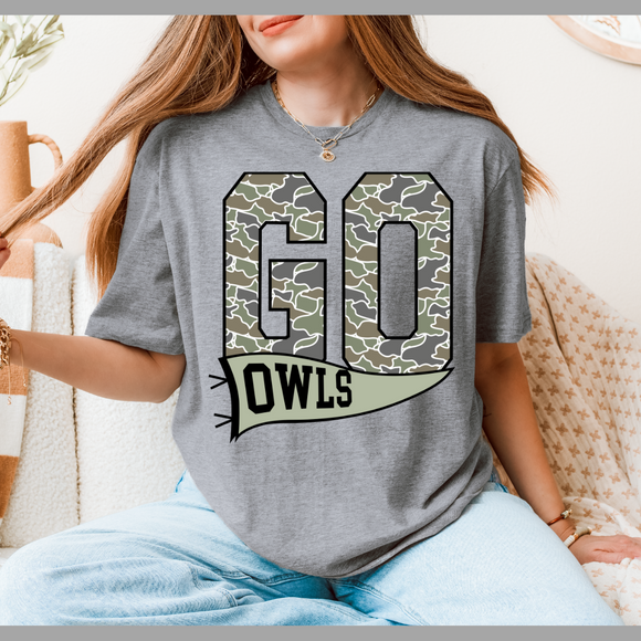 GO OWLS CAMO TEE-SPORT GREY
