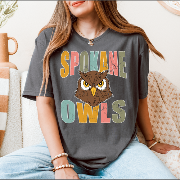 SPOKANE OWLS COLORFUL TEE-DARK GREY