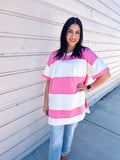 Bubble Pink Mineral Wash ColorBlock Tunic