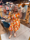 BRIGHT FLORAL DRESS
