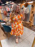 BRIGHT FLORAL DRESS