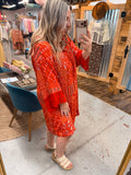 RED PATTERN DRESS