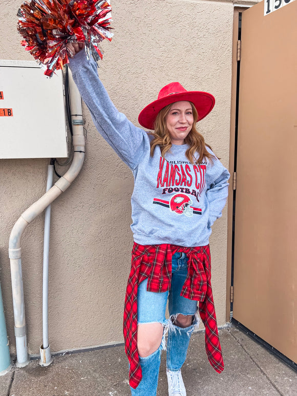 KANSAS CITY FOOTBALL STRIPES SWEATSHIRT {{PREORDER}}