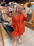 RED PATTERN DRESS