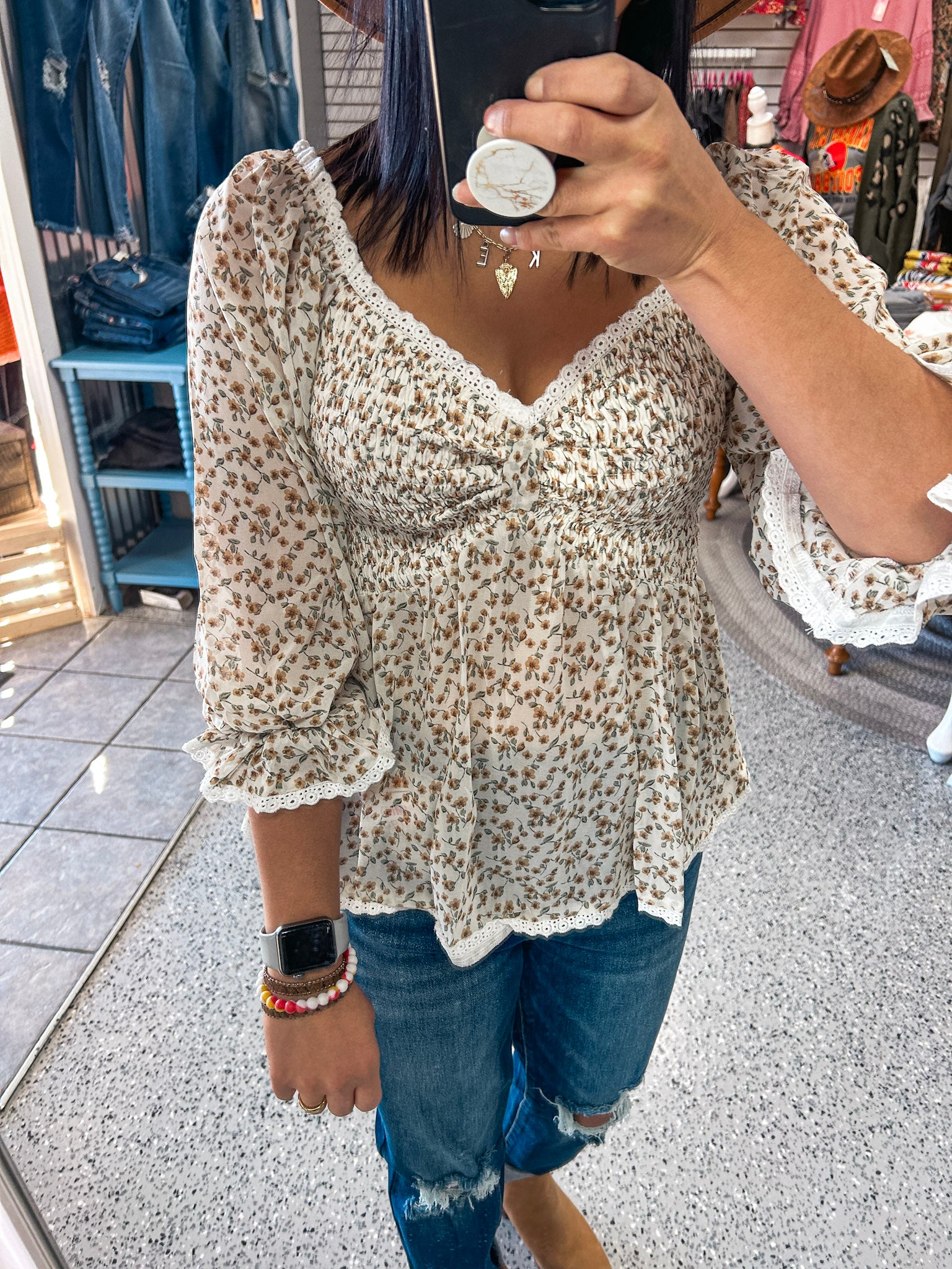 cream peplum blouse