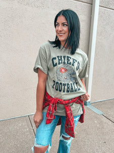 CHIEFS FOOTBALL KHAKI TEE {{PREORDER}}