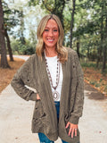 Olive Chunky Cardigan