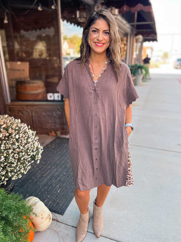MOCHA & LEOPARD DRESS