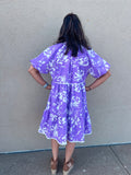 LILAC FLORAL BABYDOLL DRESS