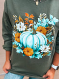 SAGE FLORAL PUMPKINS SWEATSHIRT {{PREORDER}}