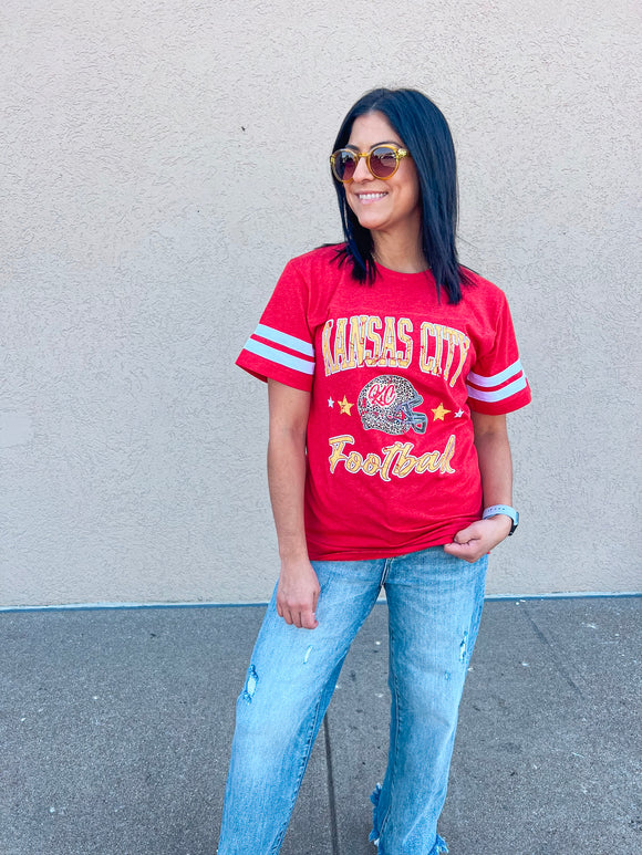 KANSAS CITY FOOTBALL STRIPES TEE  {{PREORDER}}