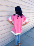 Bubble Pink Mineral Wash ColorBlock Tunic