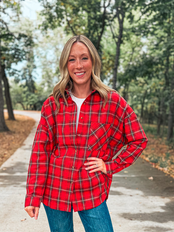 Red Plaid Top