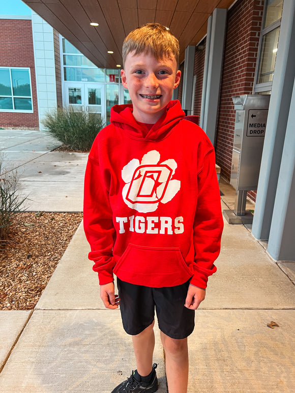 O TIGERS HOODIE-RED