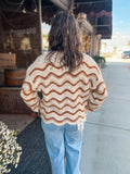 Wavy Stripes V-neck Sweater