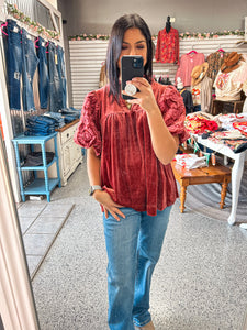 ROSEWOOD VELVET TOP