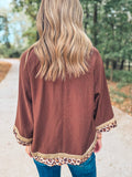 Brown Leopard Detail Top
