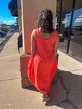 Coral Midi Dress