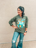 SAGE FLORAL PUMPKINS SWEATSHIRT {{PREORDER}}