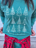 MERRY CHRISTMAS TREES LONG SLEEVE (L. GREEN)