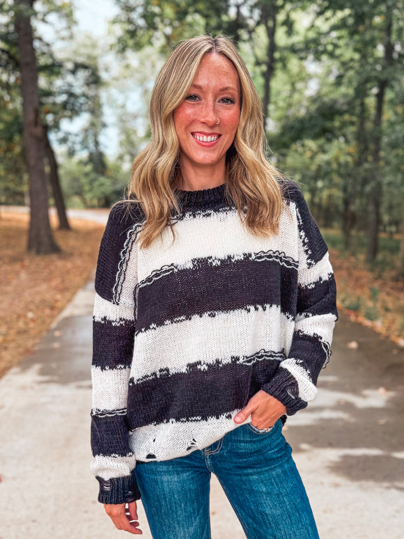 Black and White Stripes Sweater