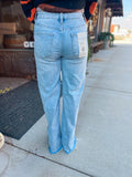 Risen Tummy Control Mid Rise Wide Jeans