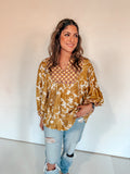 MUSTARD PATTERN TOP