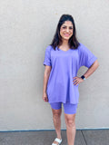 LAVENDER MICROFIBER SHORTS SET