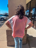 VINTAGE PINK HI LOW SHORT SLEEVE