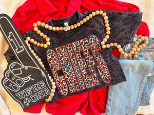 CHIEFS LEOPARD ACID WASH TEE {{PREORDER}}
