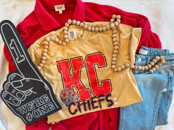 KC SCRIPT TEE TEE {{PREORDER-MUSTARD CC}}