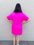 NEON HOT PINK MICROFIBER SHORTS SET