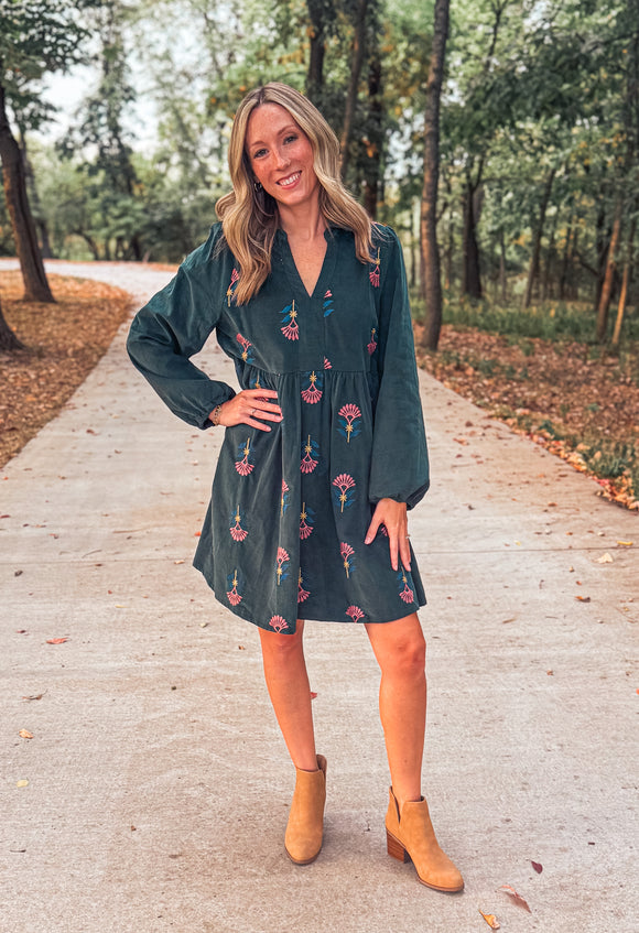 Pine Tree Corduroy Dress