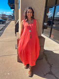 Coral Midi Dress