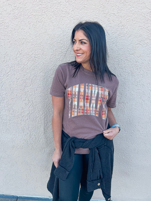 THANKFUL PLAID TEE  {{PREORDER}}